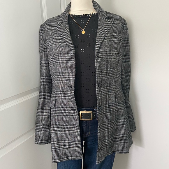 Halogen black eyelet sleeveless blouse with attached camisole. - Picture 3 of 3